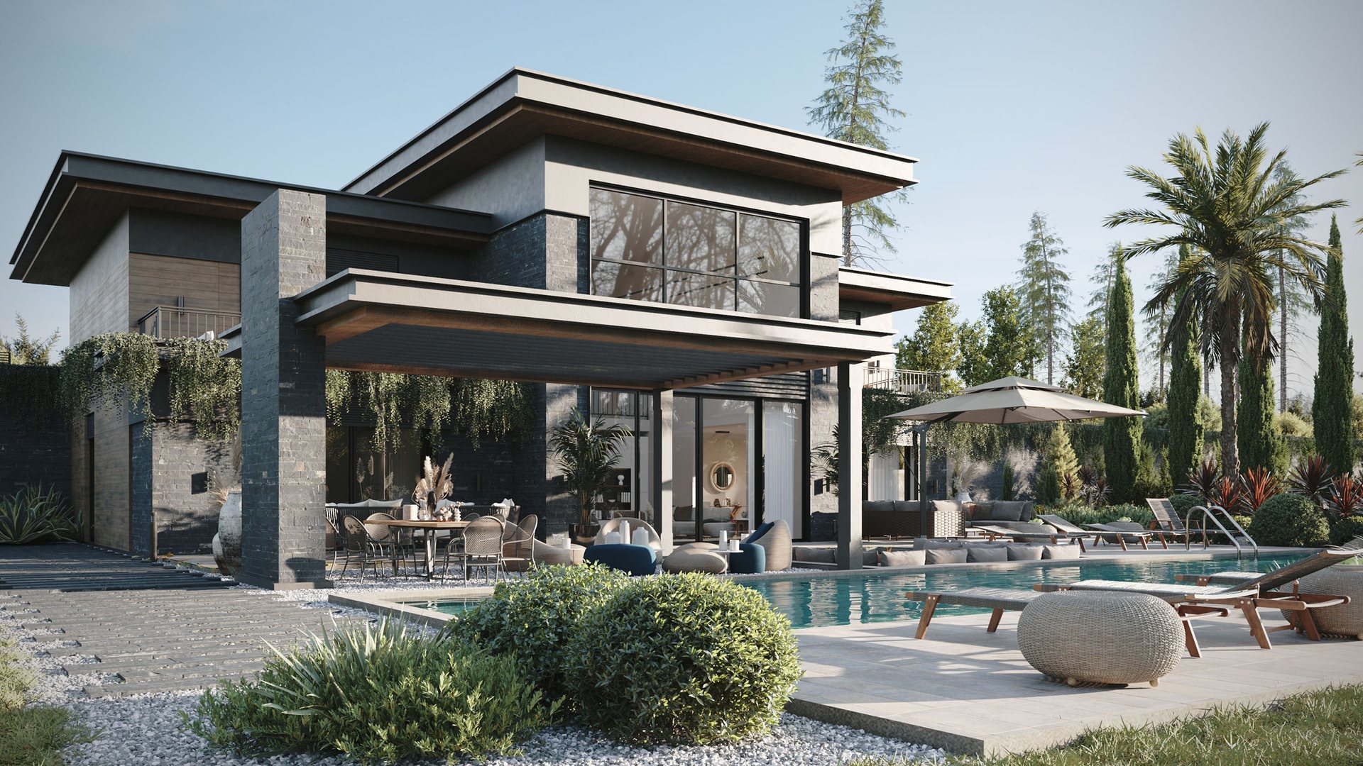 Bahas Lüks Villa - Dış Mekân Görselleştirme
